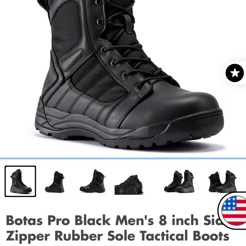 Men's Black Tactical Boots - Picture 7 of 7
